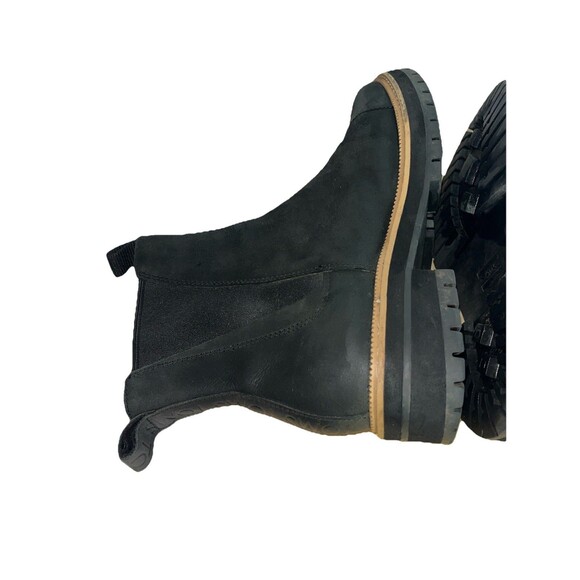 TOMS Dakota Water Resistant Black Leather Chelsea Lug Boot Bootie 9 US 40 EUR - Picture 10 of 12